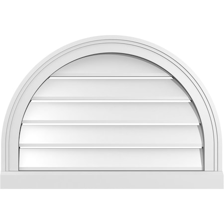 Ekena Millwork Round Top Surface Mount PVC Gable Vent: Functional, w/ 2"W x 2"P Brickmould Sill Frame, 26"W x 18"H GVPRT26X1803SF